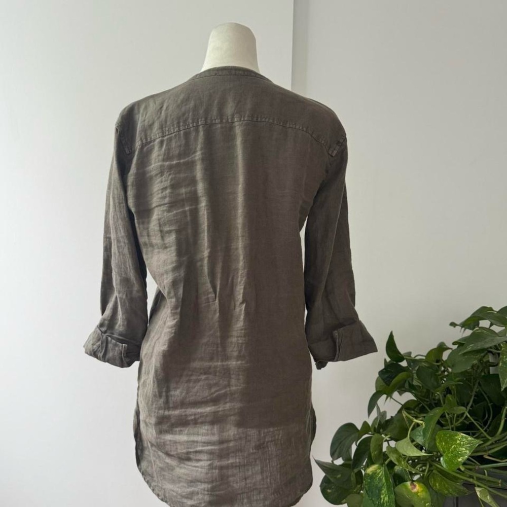 James Perse Olive Button-Down Shirt - image 3